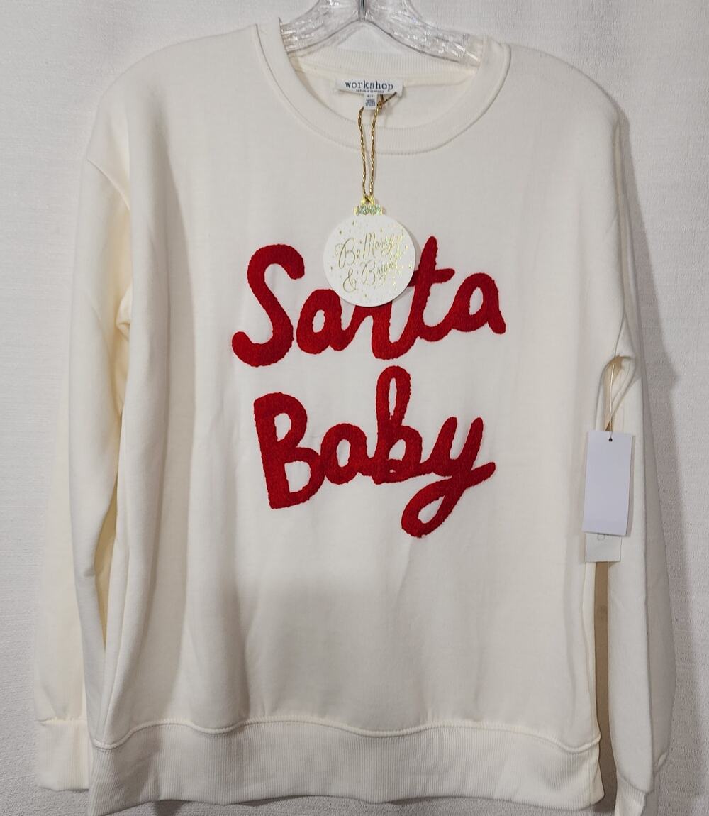 Christmas sweatshirt '' Santa baby'' womens small NWT